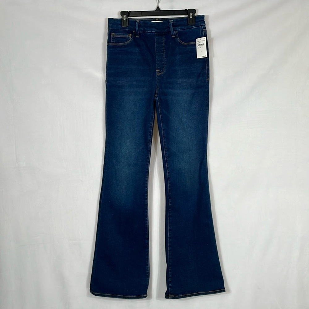 Good American Good Legs Flare Pull On Jeans Size 3 Large NWT Power Stretch